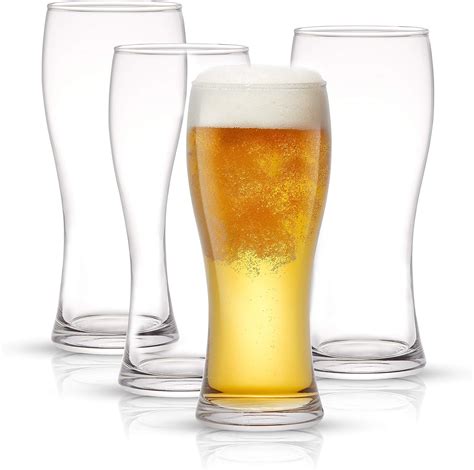 JoyJolt Callen 15.5oz Beer Glasses Set of 4 Beer Pint Glass. Craft Beer ...