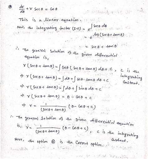 Image result for Differential Equation Example with Solution