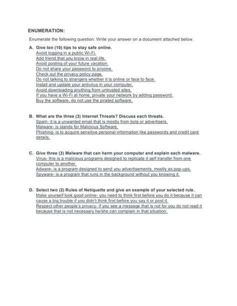 Image result for Enumeration Exam Example