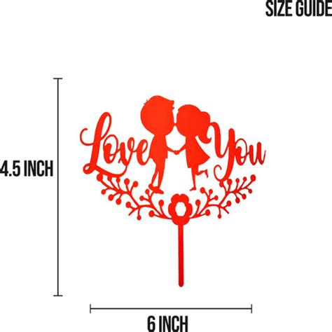 citc Red Love you Valentine Cake topper Cake Topper Price in India ...