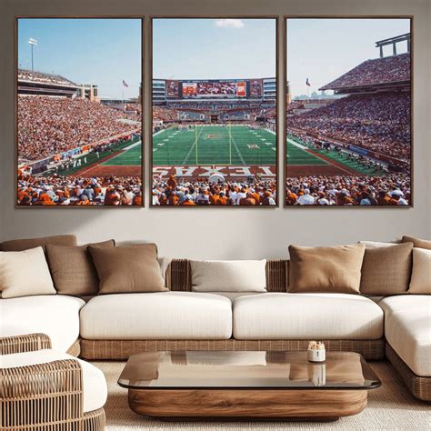 Framed Texas Memorial Stadium Canvas, University of Texas Longhorns ...