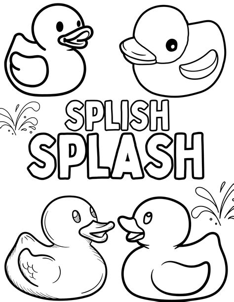 Duck Rubber Outline Coloring Template Pages Clipart Clip Printable ...