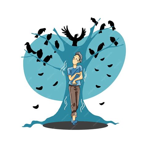 Premium Vector | Fear of birds or ornithophobia