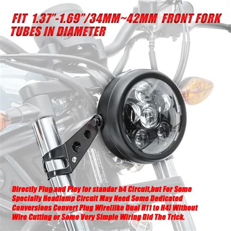 Buy BLIAUTO 7 inch LED Motorcycle Headlight Round With Housing Bucket ...