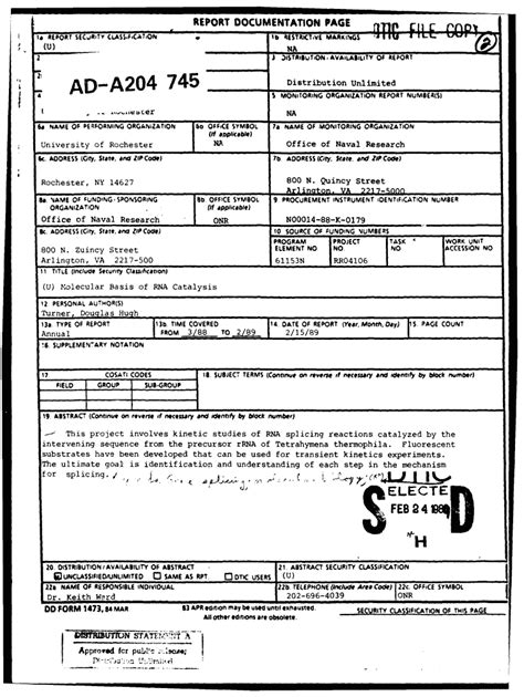 Fillable Online Molecular Basis of RNA Catalysis Fax Email Print ...