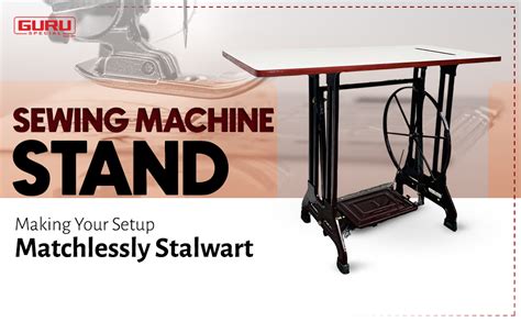GURU SPECIAL Overlock Sewing Machine Stand and Table with Belt Brown ...