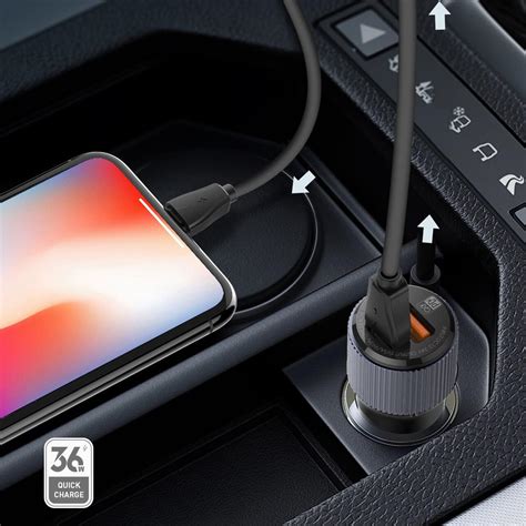 Buy USB C, Car Fast Charger, Qualcomm 3.0 & PD Dual Ports Fast Charging ...