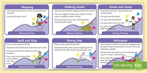 Skipping Challenge Cards (teacher made) - Twinkl