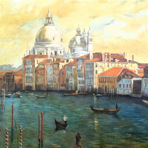 Beautiful Hand-Painted Canvas Oil Painting of Venice City