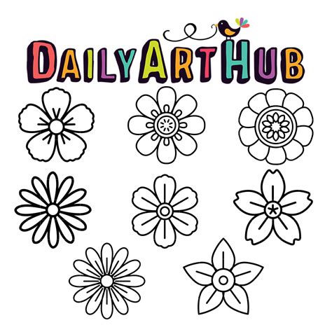Simple Flower Clipart Outline | Best Flower Site