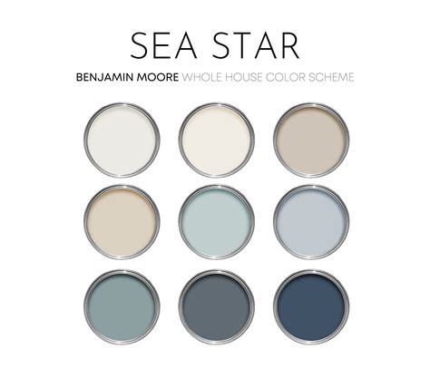 Sea Star Benjamin Moore Paint Palette - Calm Coastal Interior Paint ...