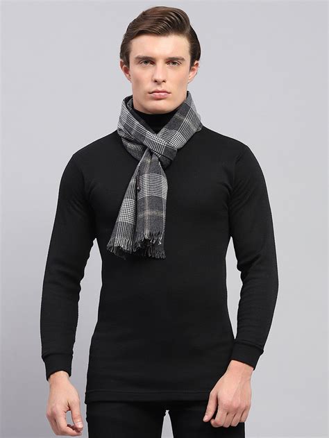 Buy Men Grey Self Design Muffler Online in India - Monte Carlo