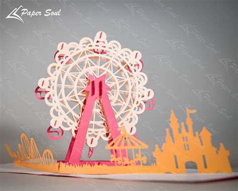Ferris Wheel Pop-up Card Template Paper Cutting SVG 3D - Etsy India