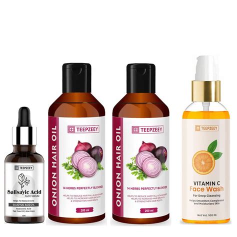 Teepzeey Salicylic Acid Face Serum for Acne - 40 ml and Onion Hair Oil ...