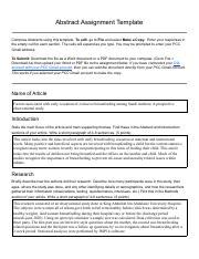 Image result for Example of Assignment Abstract