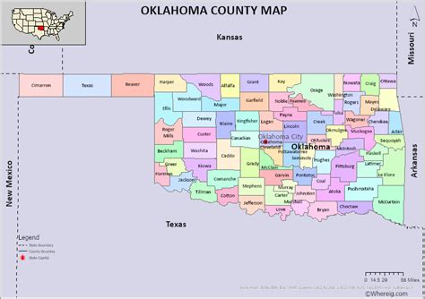Oklahoma County Map, List of Counties in Oklahoma and Their County Seats