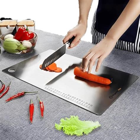 Buy UrbanFix Stainless Steel Chopping Board for Kitchen, Heavy Duty ...