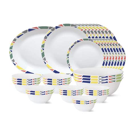 Larah by Borosil - Tiara Series, Garnet, 36 Pcs, Opalware Dinner Set ...