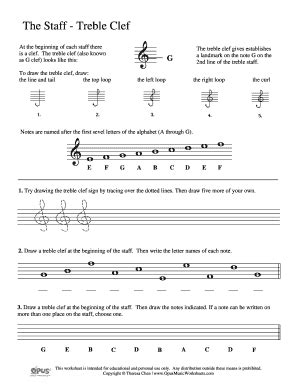 Treble Clef Notes On Staff - Fill Online, Printable, Fillable, Blank ...