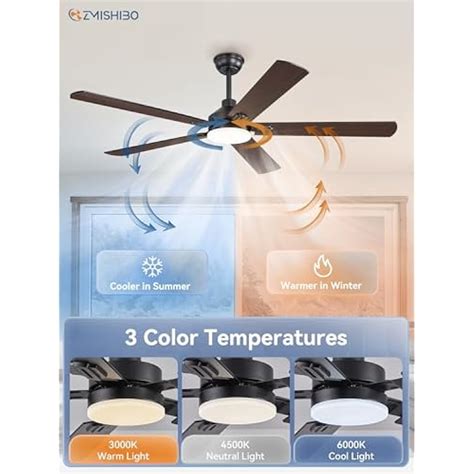 ZMISHIBO 60 Ceiling Fans with Lights, Black Modern India | Ubuy