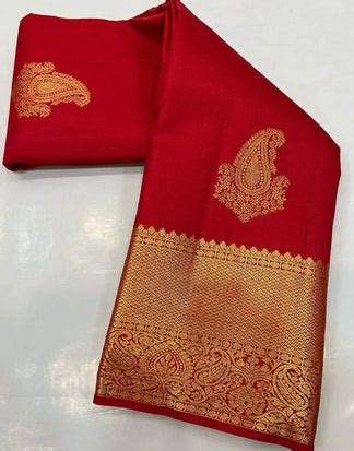 Red Banarasi Soft Silk Saree With Zari Weaving Work – Sareewave
