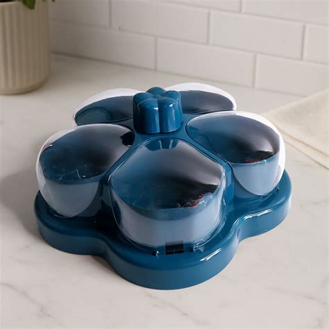 Supermom Lotus Shape Rotating Dry Fruit & Snack Organizer Box with Com ...