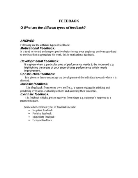 Image result for Different Types of Feedback