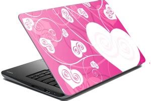 meSleep Pink Heart 68-005 Vinyl Laptop Skin Compatible for 13 inch ...