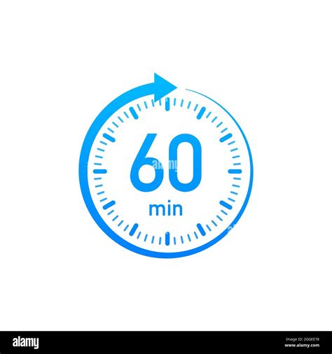 The 60 minutes, stopwatch vector icon. Stopwatch icon in flat style ...