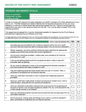 Craft Stall Risk Assessment - Fill Online, Printable, Fillable, Blank ...