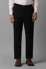 Buy Men Black Slim Fit Solid Flat Front Formal Trousers Online - 943258 ...