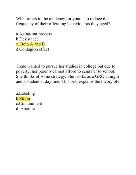 Theories AND Crime Causation - What refers to the tendency for youths ...