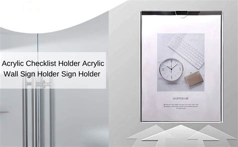 RAPAL Acrylic Sign Holder, A4 Size Clear Vertical Wall Mount Frame ...