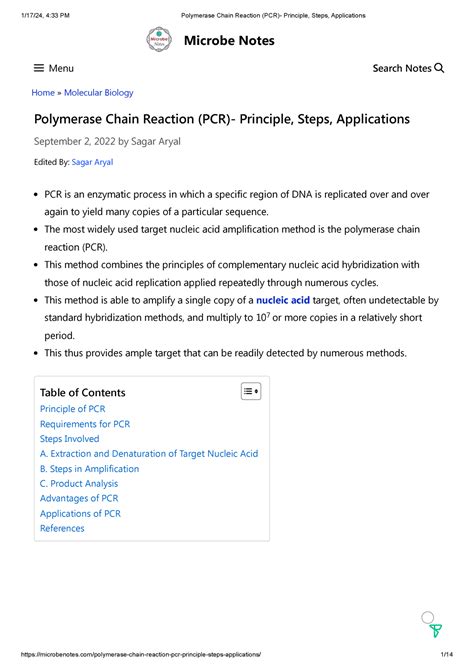 1. Polymerase Chain Reaction (PCR)- Principle, Steps, Applications ...