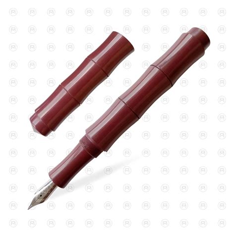 Ranga Giant Bamboo Regular Ebonite Fountain Pen, Solid Red - Steel Nib ...