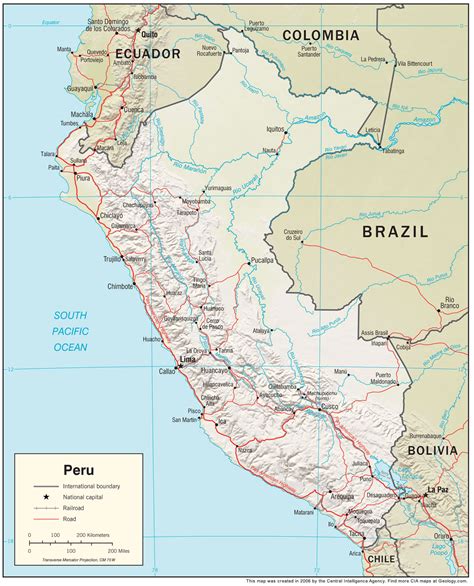 Country Map Of Peru