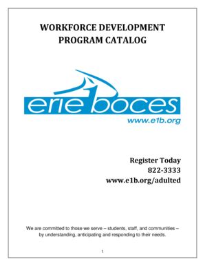 Fillable Online e1b Workforce development program catalog - Erie 1 ...