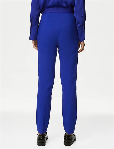 Buy Cotton Blend Slim Fit Ankle Grazer Trousers at Marks & Spencer