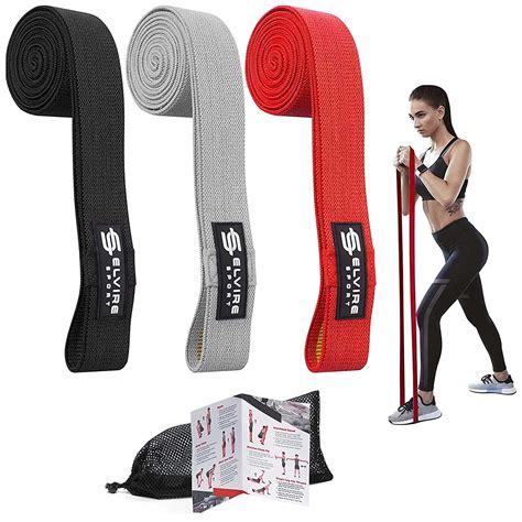 ELVIRE Fabric Resistance Bands Set of 3 for Women | Workout Exercise ...