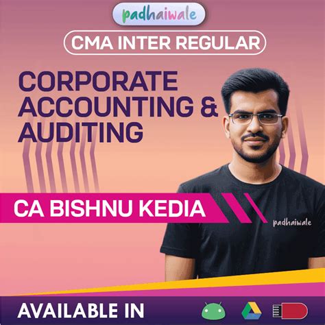 CMA Inter Corporate Accounting & Auditing Classes | CA Bishnu Kedia ...
