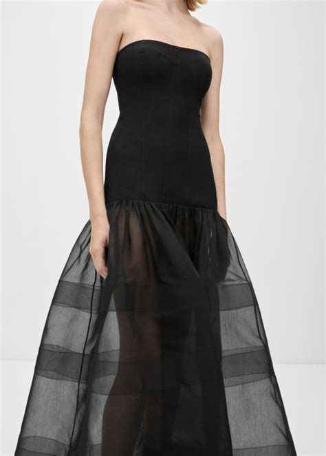 Corset dress with semi-transparent skirt - Women | MANGO USA