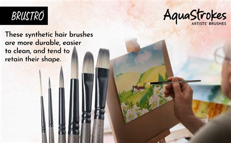 Brustro AquaStrokes Artist Brushes | Set of 6 | Ideal for Watercolour ...