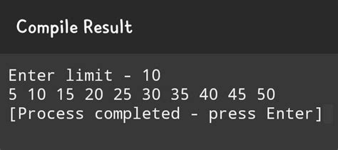 write a program to print following series 5,10,15,20 - Brainly.in