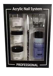 Acrylic Nail System Kit, Acrylic Powderx3, Monomer, Dappen Glass ...