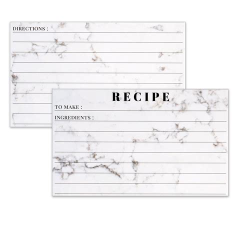 Proper Wolf Recipe Cards - 3x5 Marble Lined Note Card for Recipes - Set ...