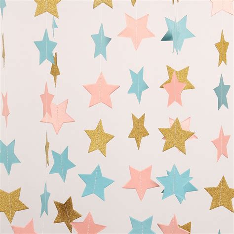 ZOOYOO Paper Five-Pointed Star Garland Dots Hanging Decor, Five-Pointed ...