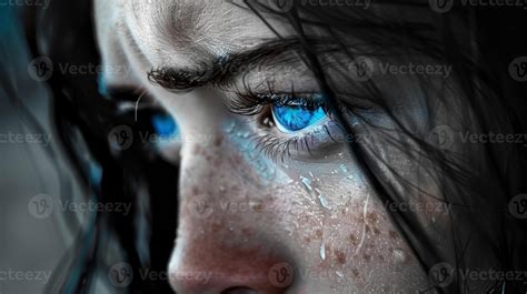 As she cried her deep blue eyes were filled with sorrow and despair the ...