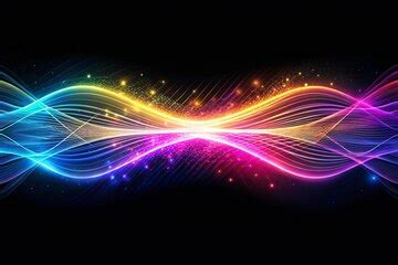 Abstract technology banner design digital neon lines on black ...