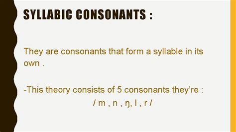 Image result for Syllabic Consonants Examples