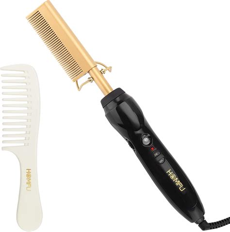 Amazon.com : BudiGl Hot Comb Hair Straightener Heat Pressing Combs ...